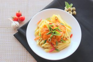 Penne in Arabiatta Sauce live pasta counter