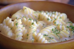 Fusili in Alfredo Sauce live pasta counter