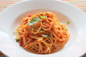 Spaghetti in Neapolitan Sauce live pasta counter